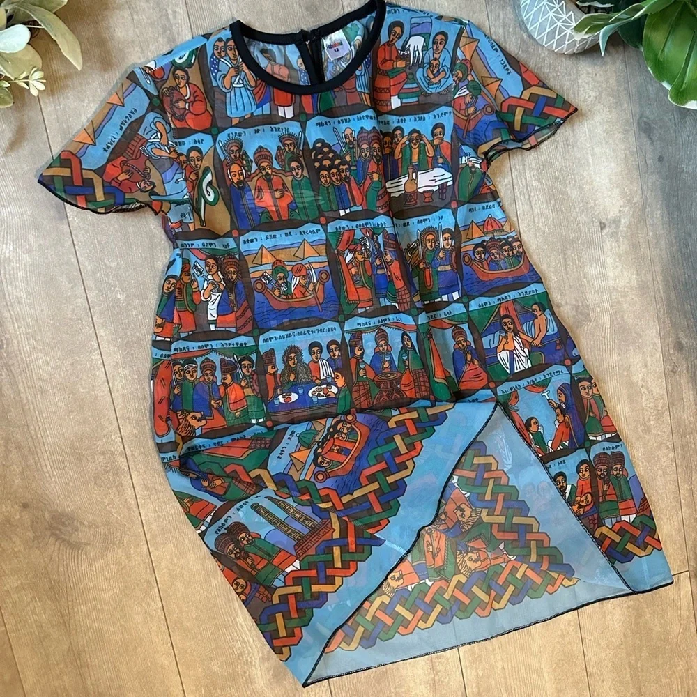 Boutique Cultural Ethiopian Religious Sheer Dress Girls Size 12